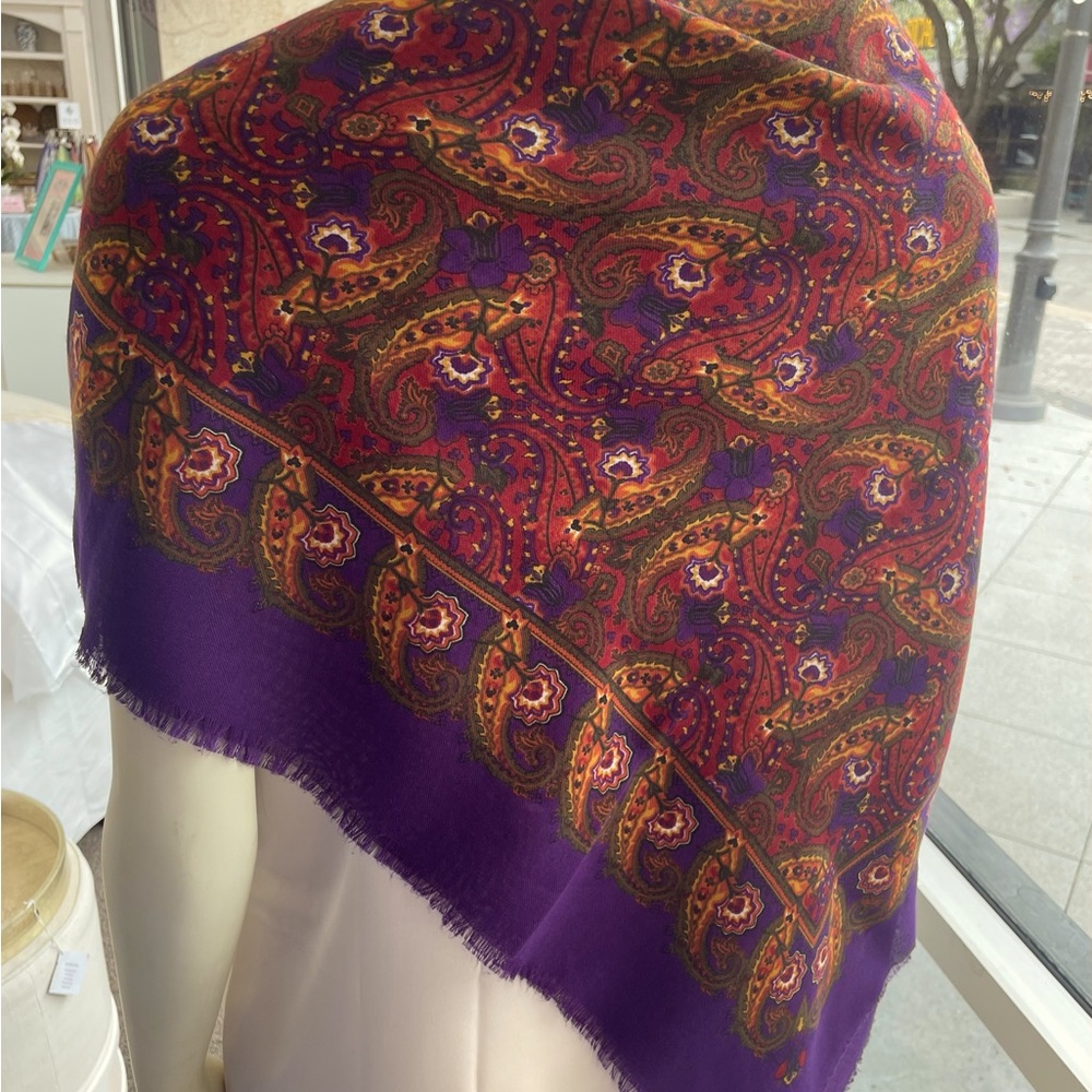 Wool Paisley & Floral Scarf